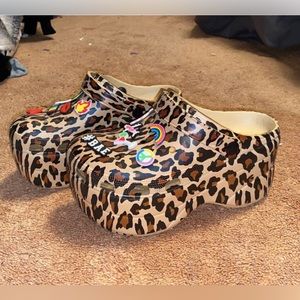 Platform Cheetah Print Crocs